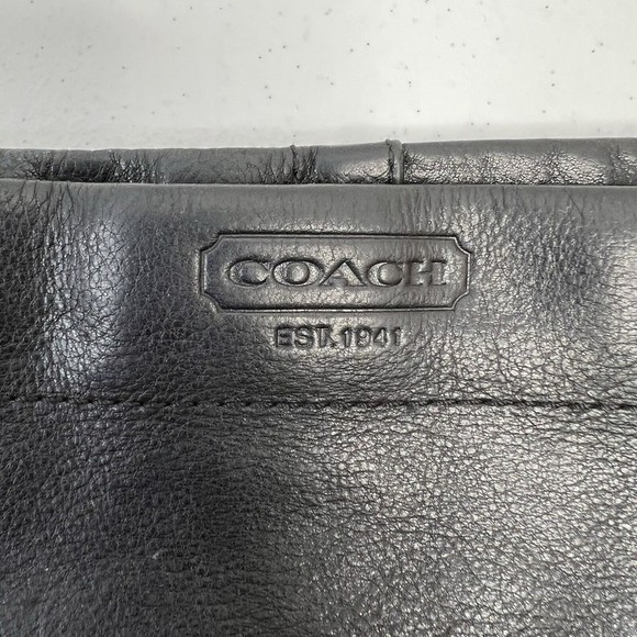 Coach Carly Black Leather Large Hobo Shoulder Bag Tote Handbag Purse Heavy 10616 - Picture 3 of 16